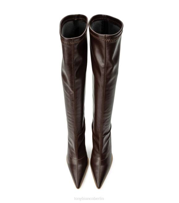 kniehohe Stiefel| de Tony Bianco Frauen Ritter-Kalbsstiefel Schoko Venezia 4624442